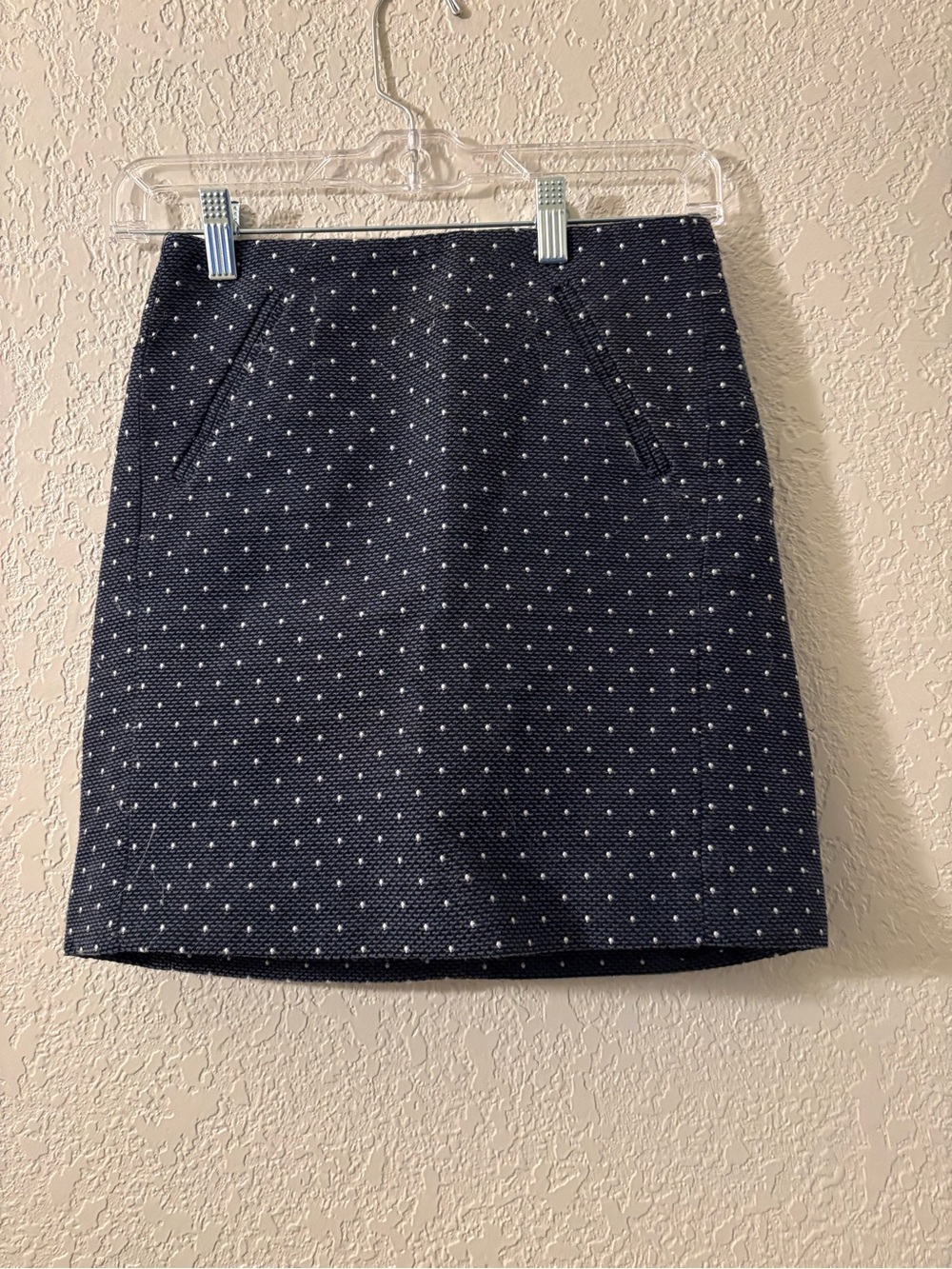 Loft Navy Polka Dot A-Line Skirt 00